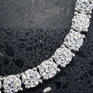 4mm 20ct Round brilliant cut Non Graduated Cz Diamond Tennis statement Necklace